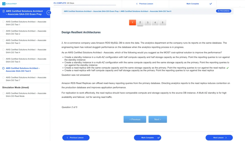 AWS Certified Solutions Architect - Associate (SAA-C03) Screenshot 5